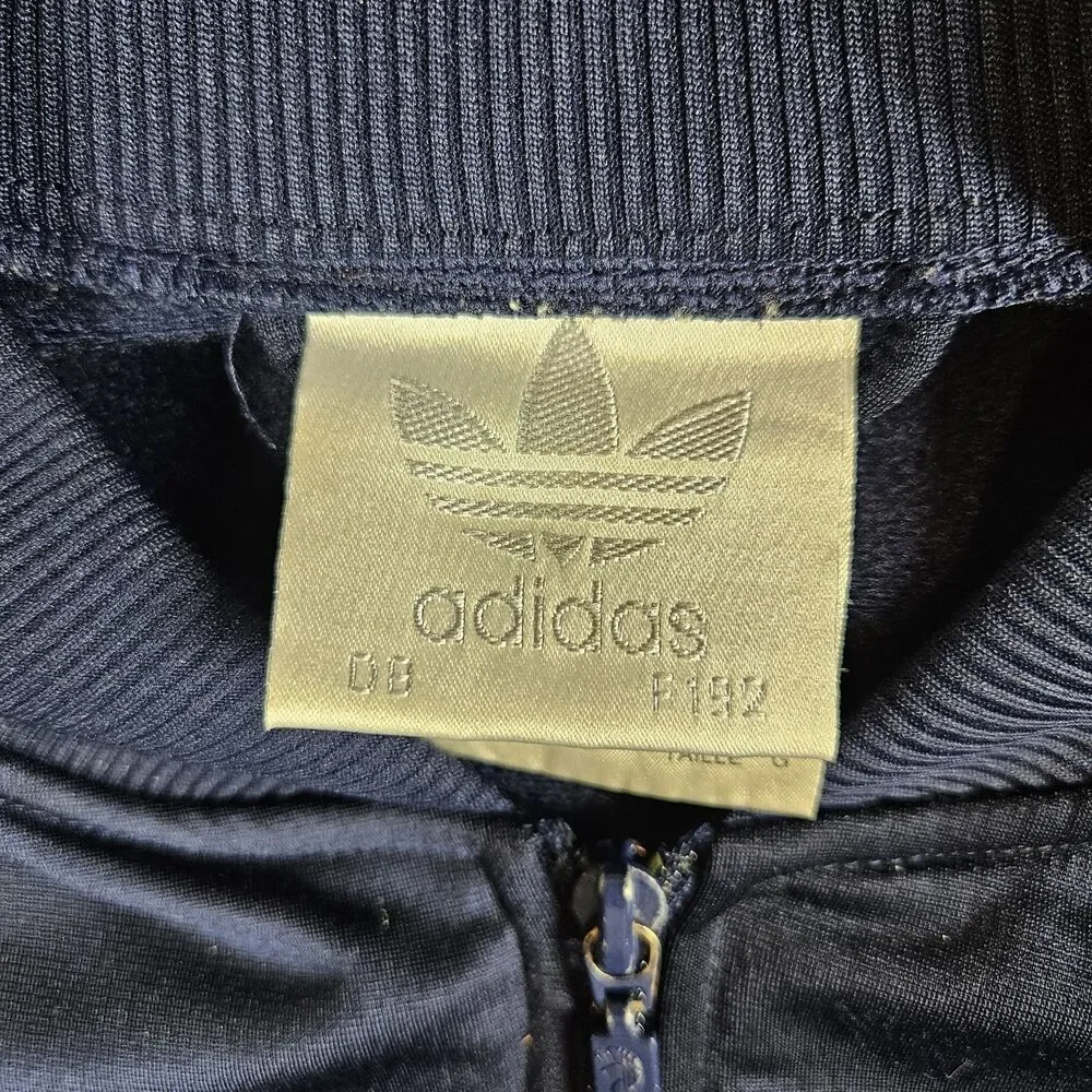 Vintage 90s ADIDAS Trefoil Full Zip Sweatshirt Track Jacket Mens Large Blue